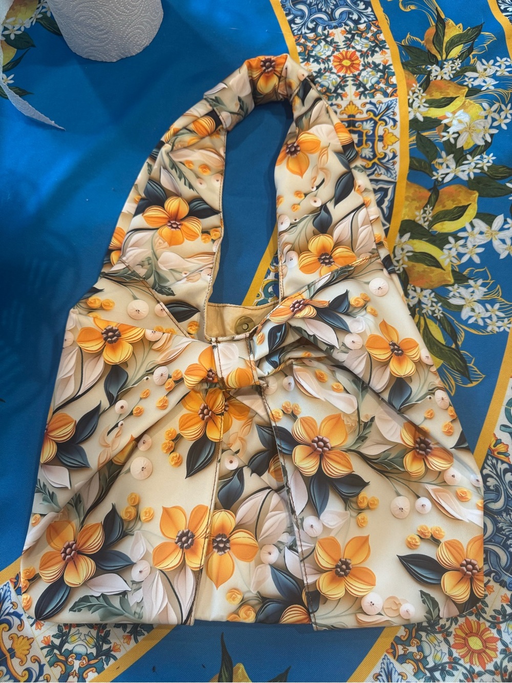 Floral Yellow & Cream Women's Shoulder Bag